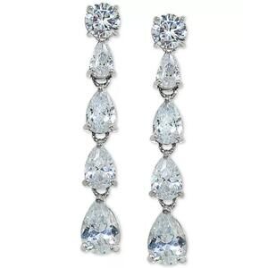 Cubic Zirconia Drop Earrings in Sterling Silver